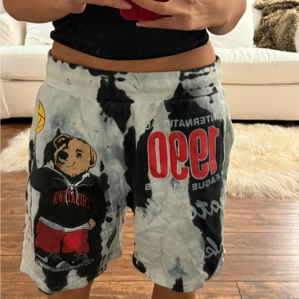 MARKET CHINATOWN MARKET BLEACHED POLO BEAR SWEAT SHORTS